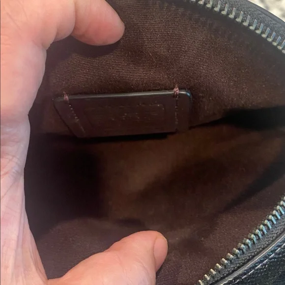 Coach Black Leather Cat Motif Round Crossbody with Yellow Eye Accents - Picture 10 of 11